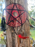 Red & Black Pentacle Dreamcatcher (10 inches)